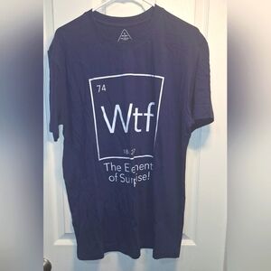 WTF The Element of Surprise Navy Graphic Tee Size Large